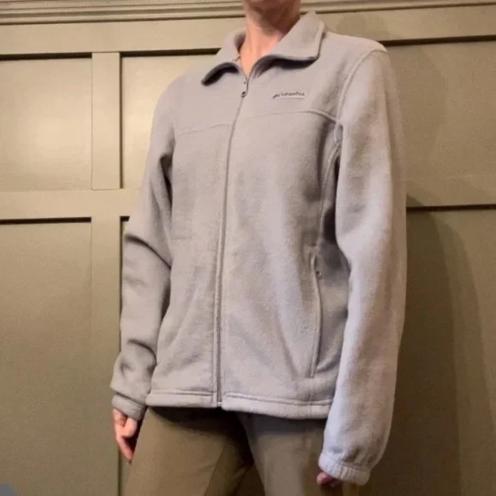 Columbia Full Zip Fleece Jacket Light Gray Women's Size Small